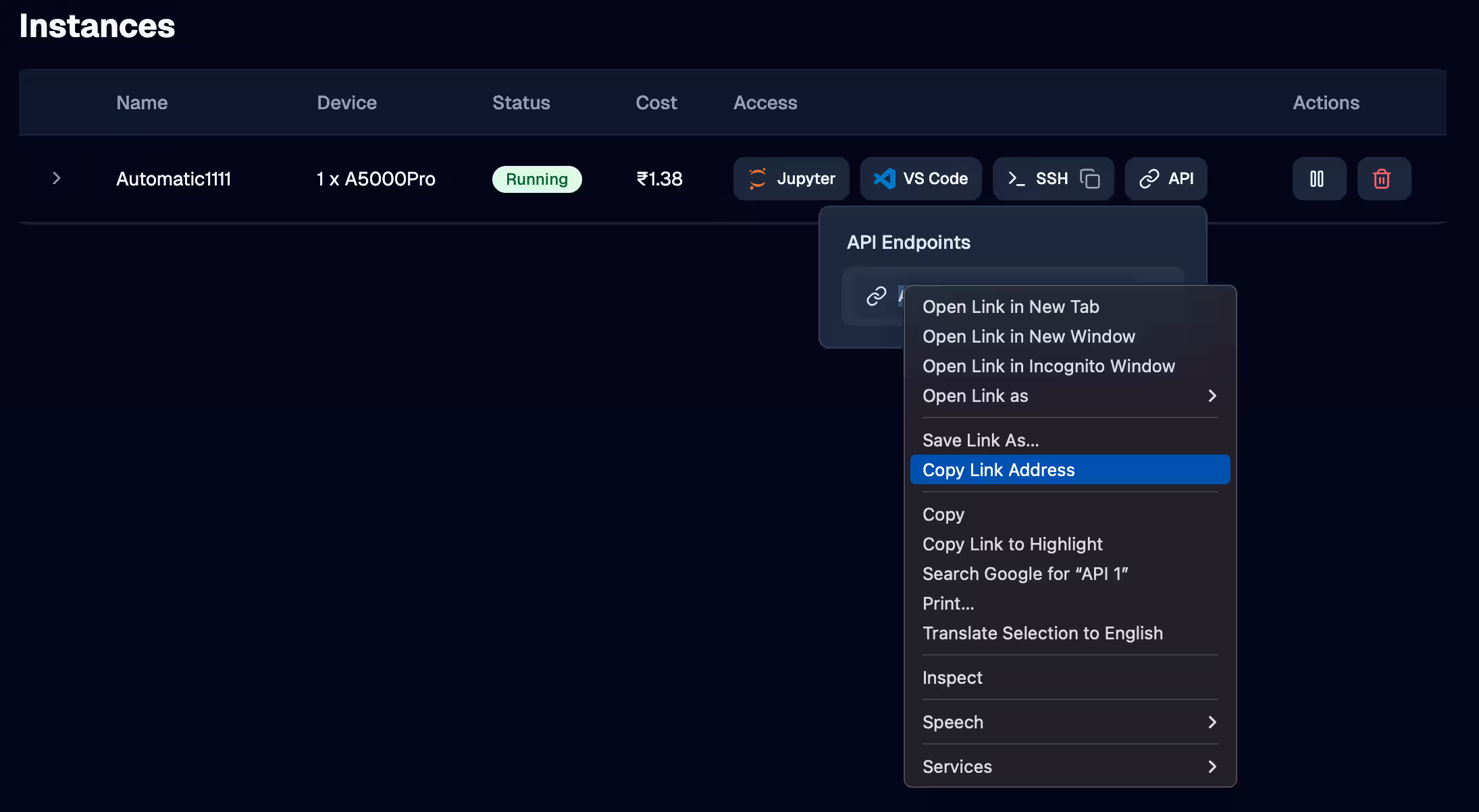 Jarvislabs.ai Web Stable Diffusion