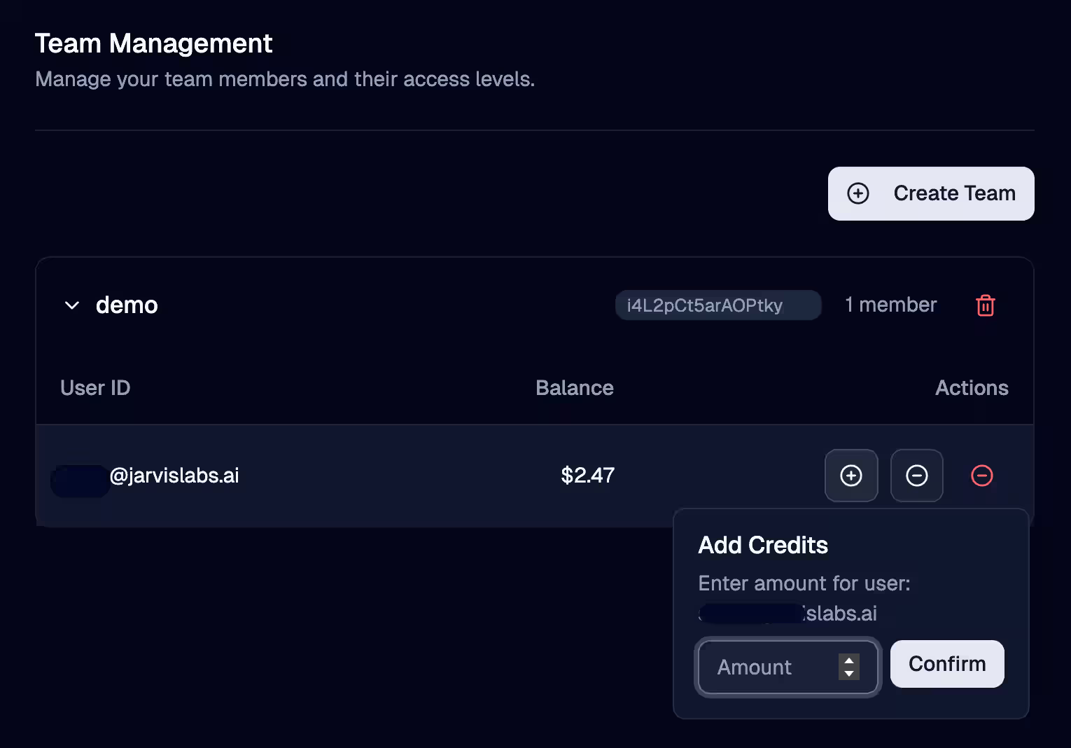 Update Team Credits